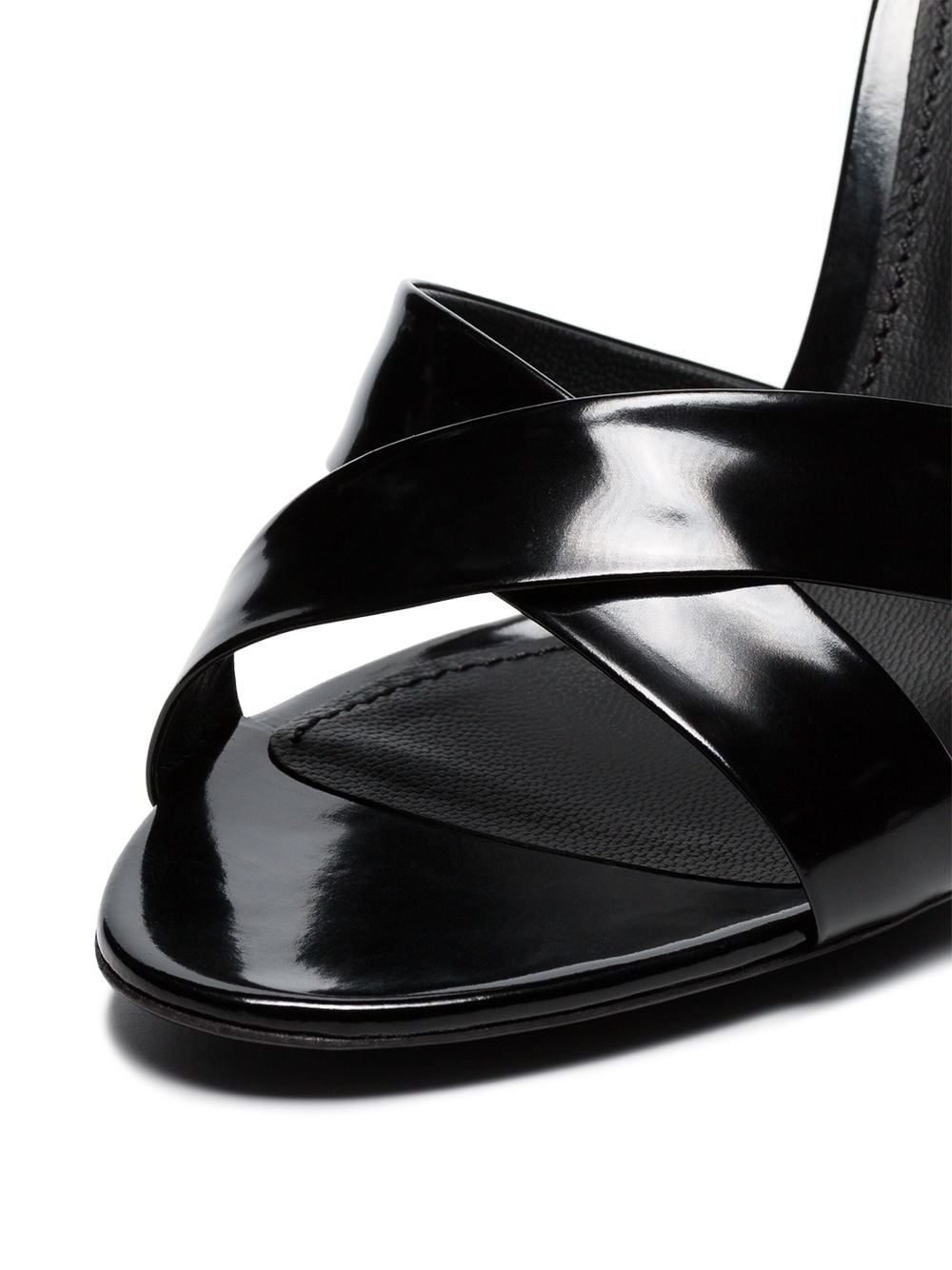 black 90 polished calfskin mules - 5