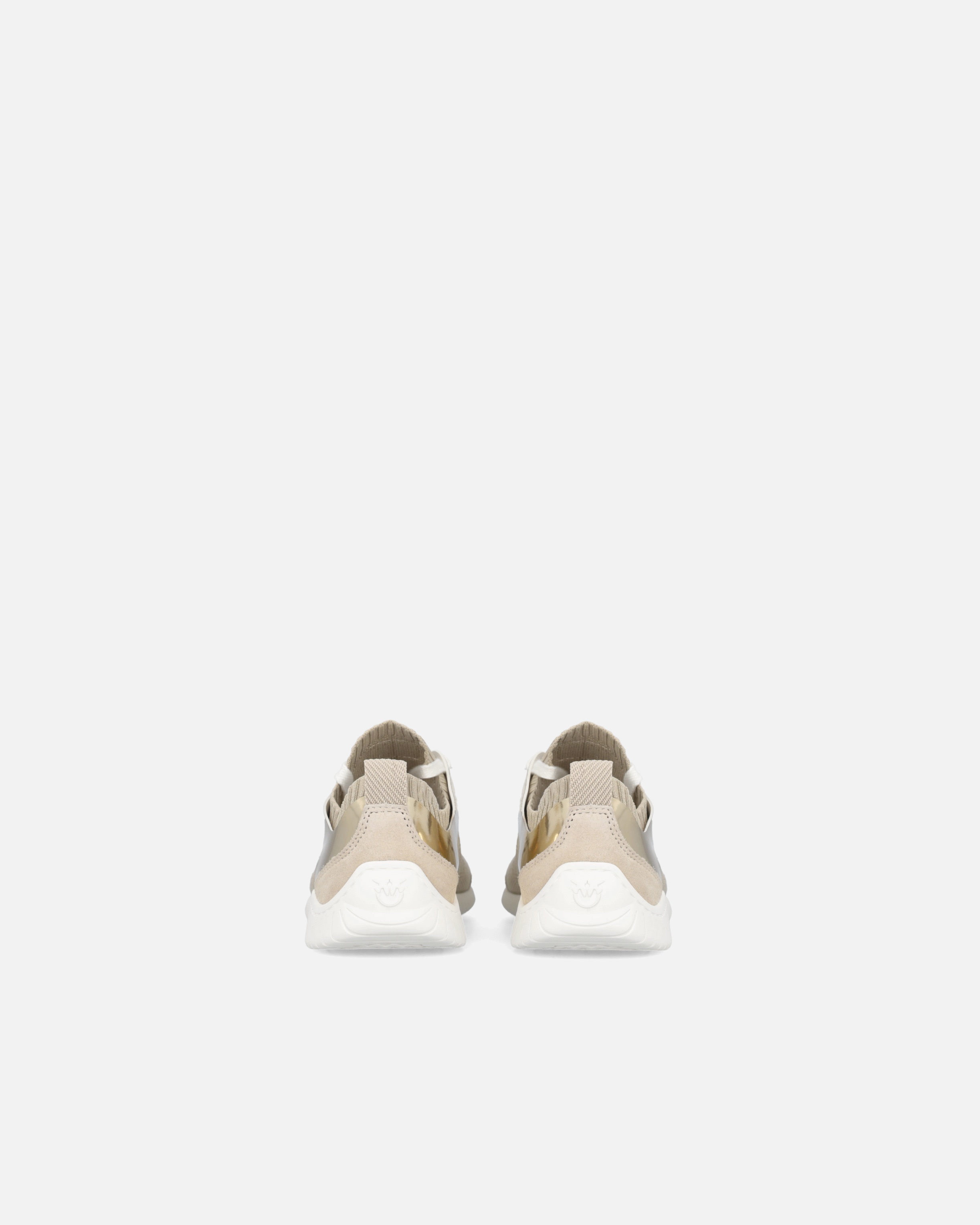 KNIT LOW-TOP SNEAKERS WITH MIRROR-FINISH INSERTS - 8
