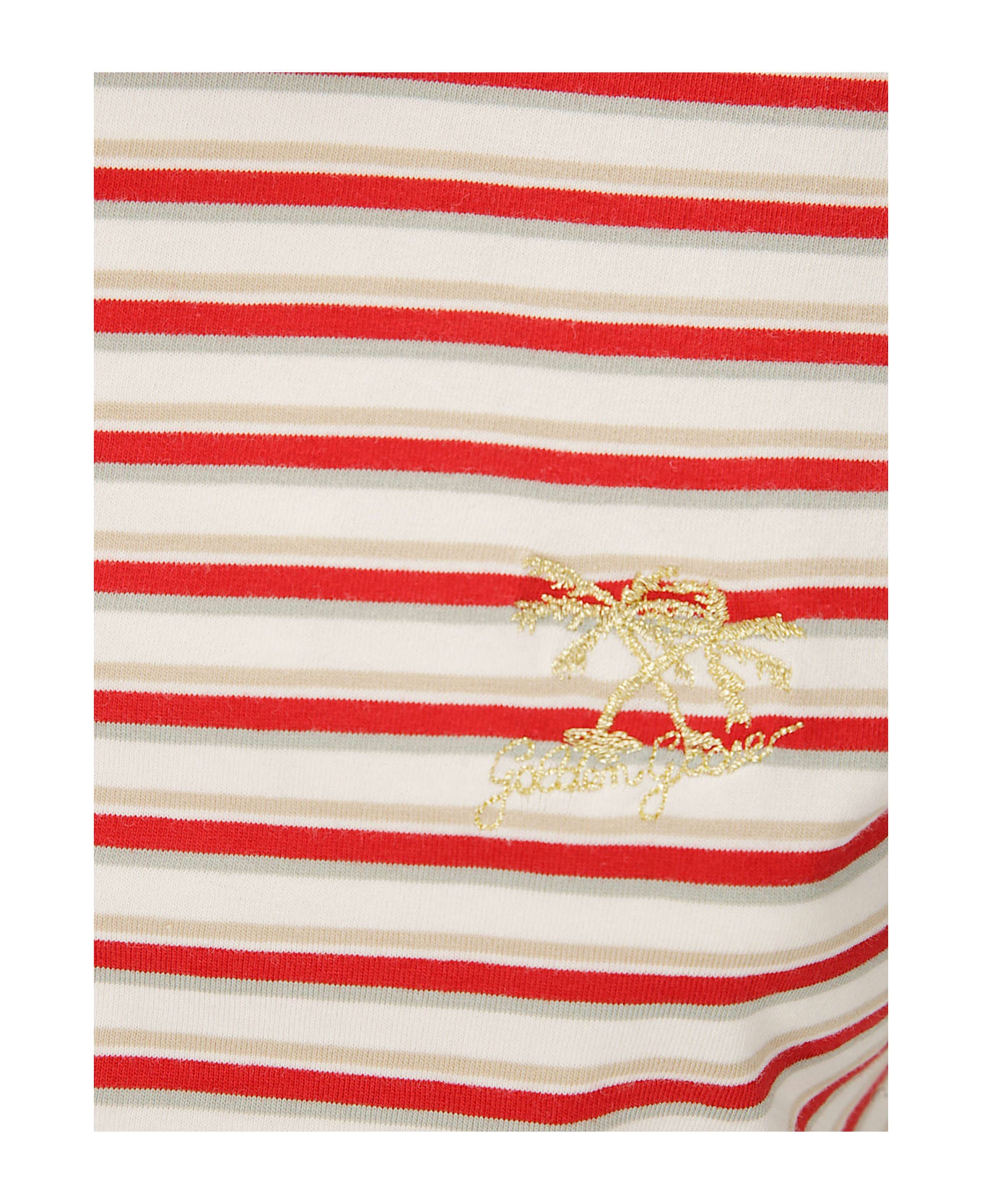 Logo Embroidered Striped Polo Top - 3