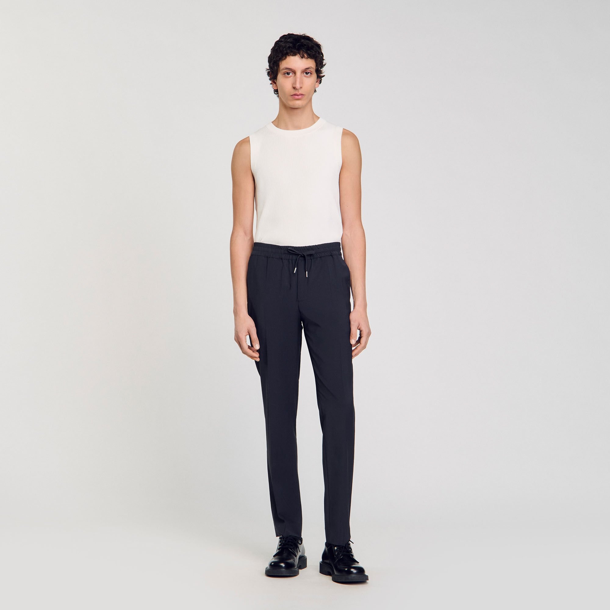 ELASTICATED STRAIGHT-LEG TROUSERS - 2