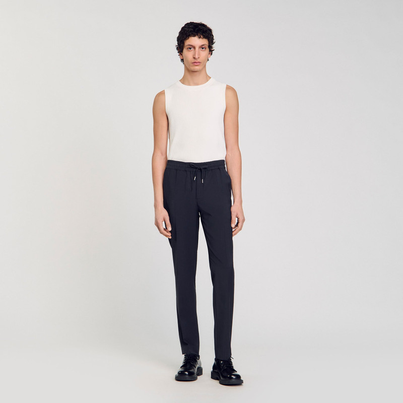 Sandro ELASTICATED STRAIGHT-LEG TROUSERS outlook