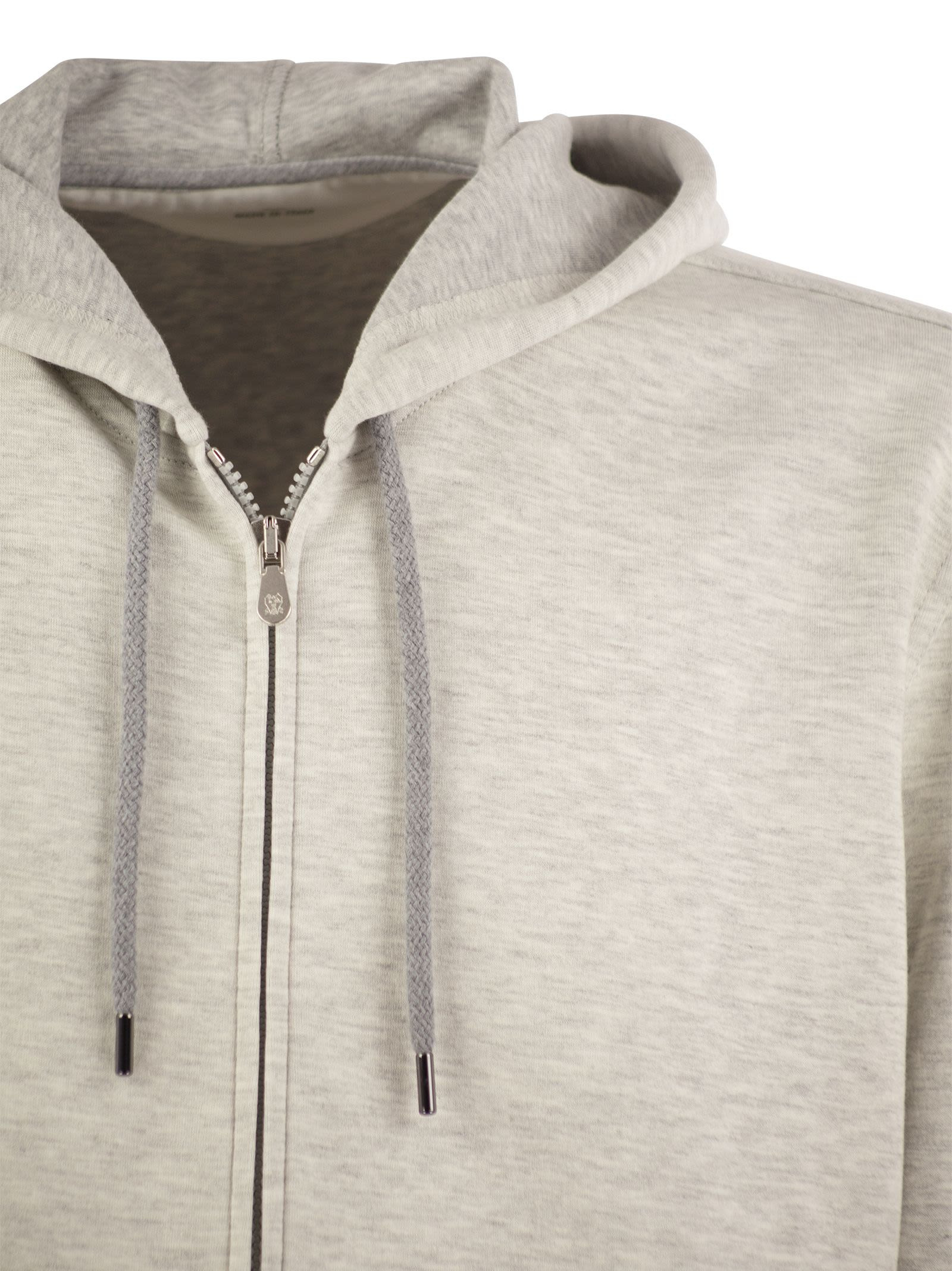 Brunello Cucinelli Men Cotton, Cashmere And Silk Fleece Zipped Topwear - 4