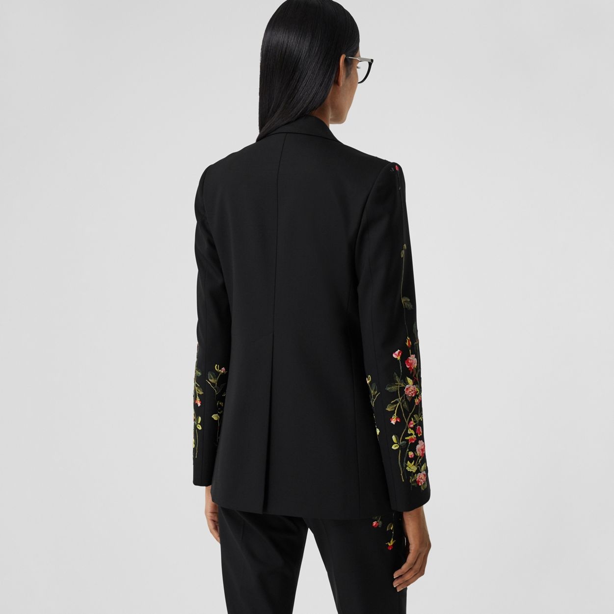 Embroidered Stretch Wool Tailored Jacket - 4