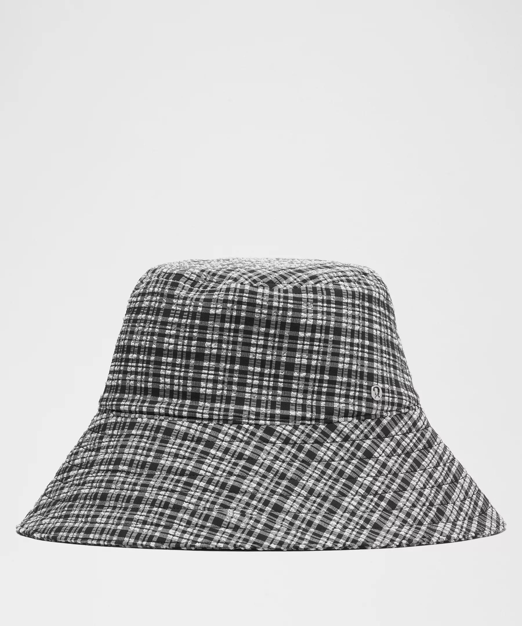 Women's Seersucker Check Wide-Brim Hat - 1