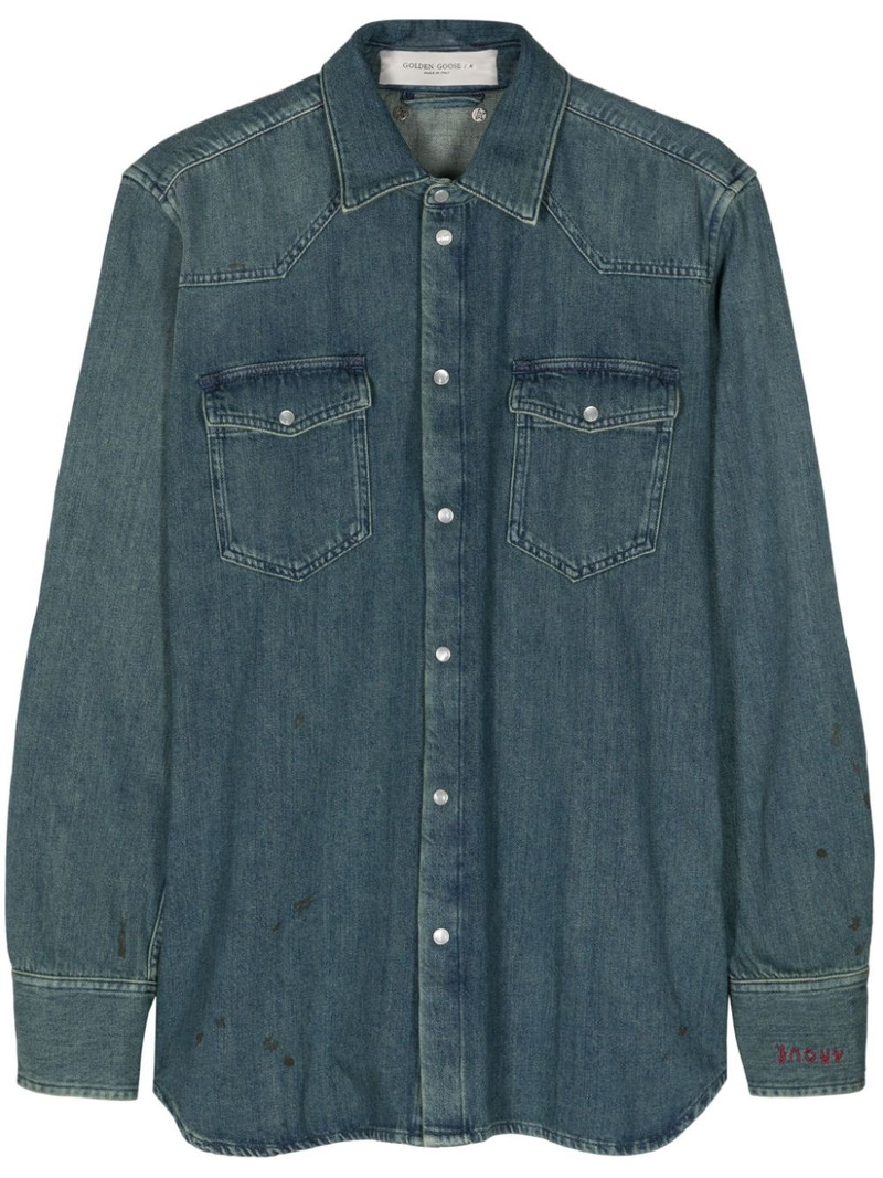 Axel star-appliquÃ© denim shirt 1