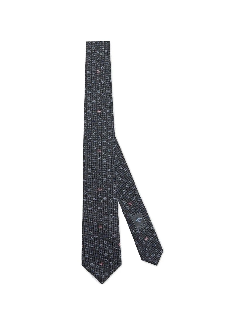 GG logo-pattern tie - 1