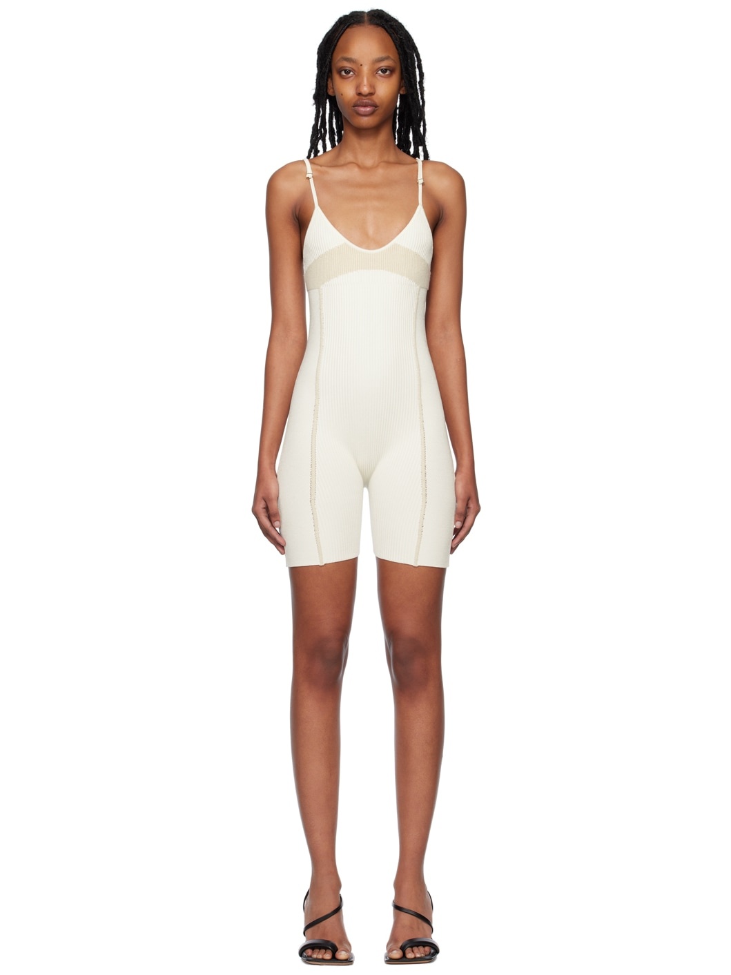 Off-White & Beige 'Le Body Bellinu' Bodysuit - 1