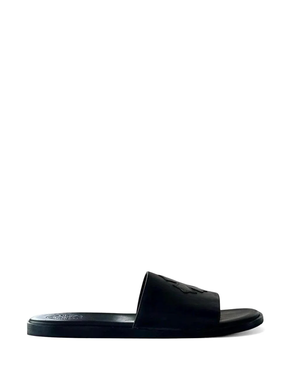 logo-patch leather sandals - 1