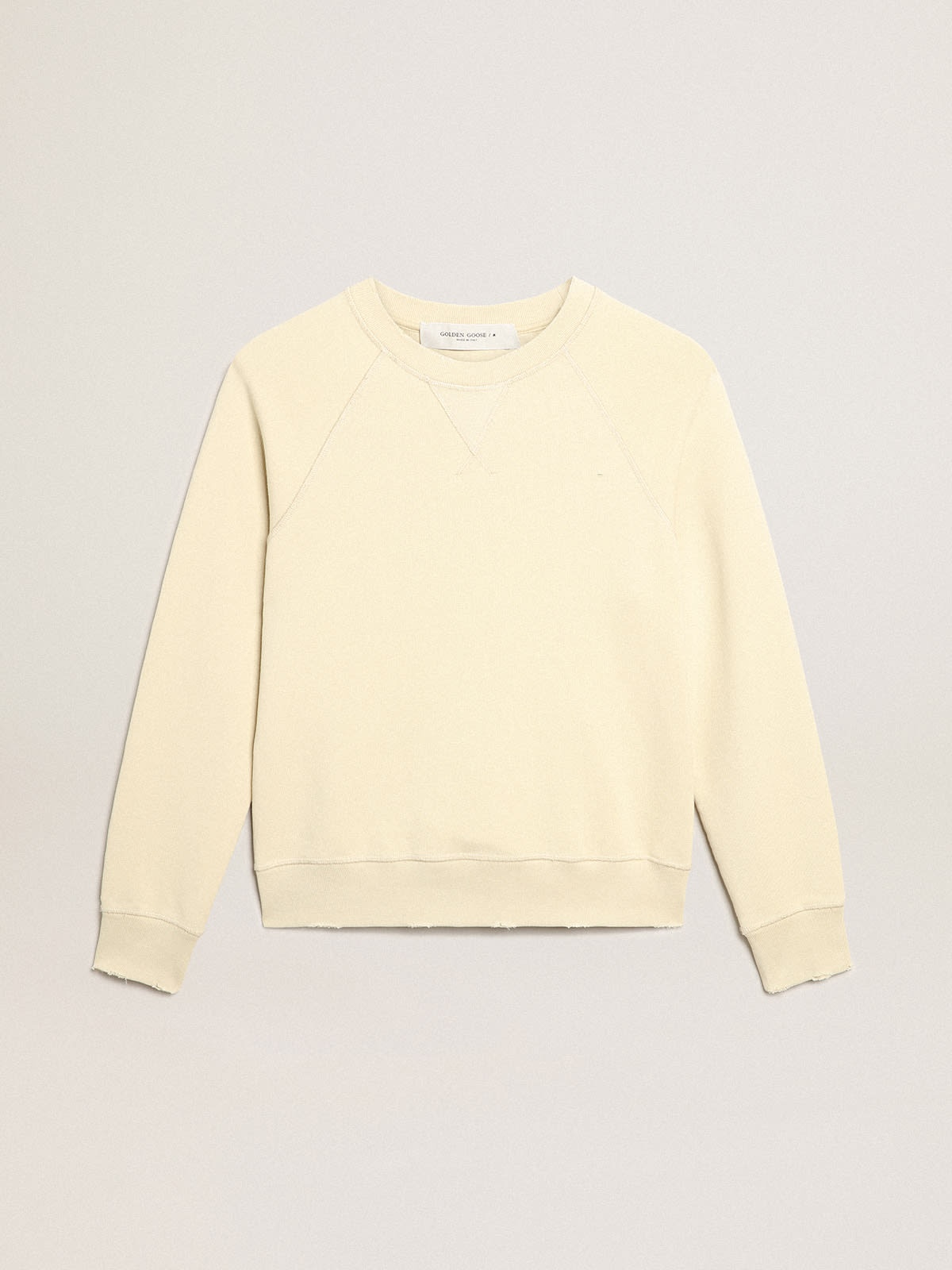 Marzipan-colored sweatshirt with lettering on the back - 1