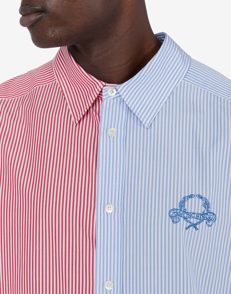 STRIPED POPLIN SHIRT LAUREL CROWN LOGO 3