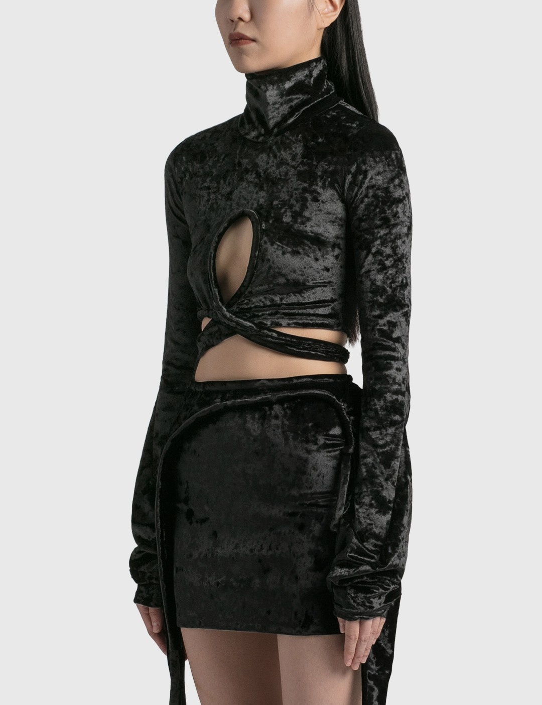 VELVET WRAP LOOP TOP - 2