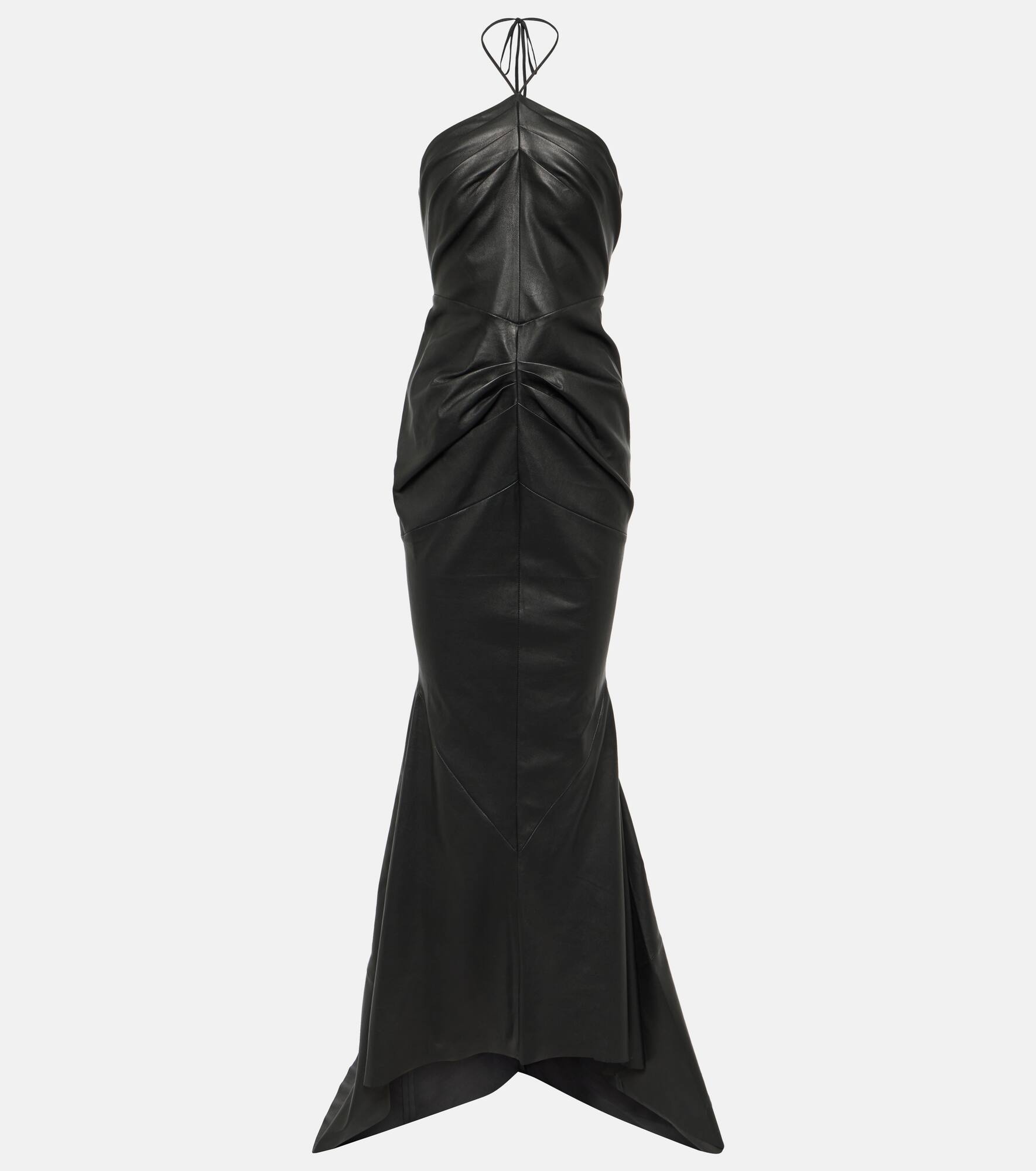 Ambergris draped leather gown - 1