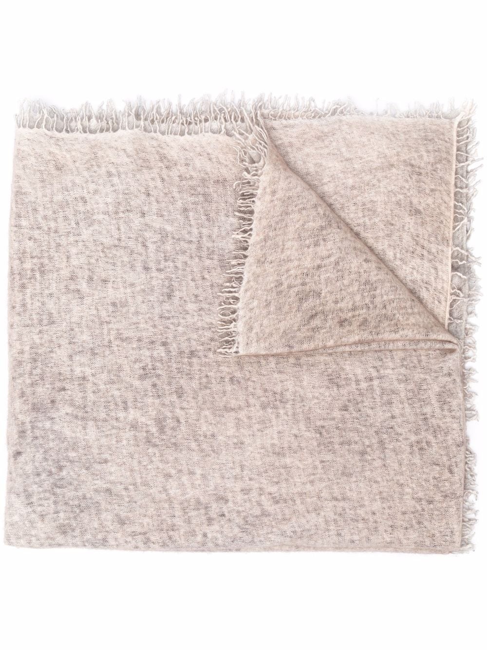 washed frayed-edge cashmere scarf - 1