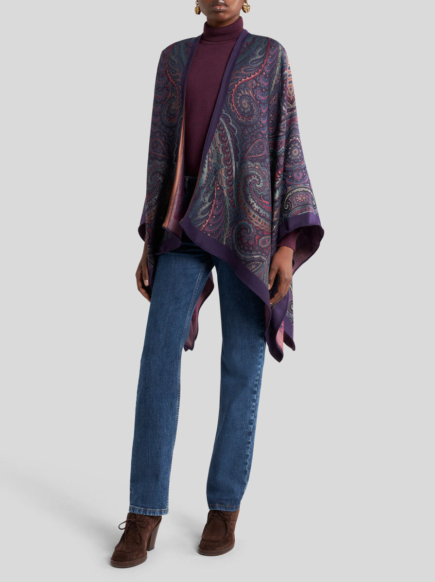 WOOL-BLEND JACQUARD CAPE - 3