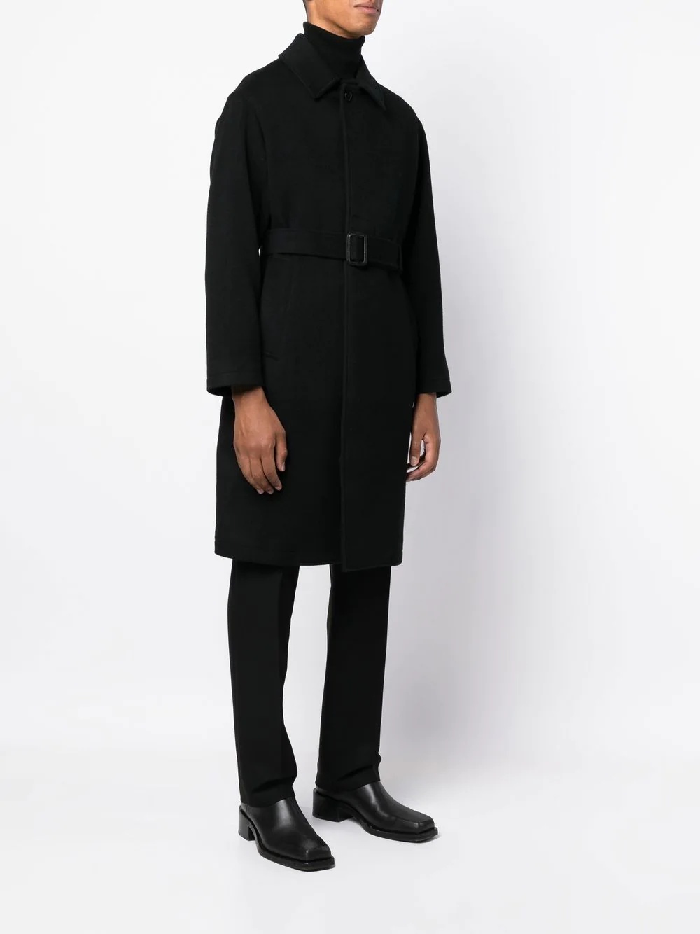 belted wool-cashmere blend trench coat - 3