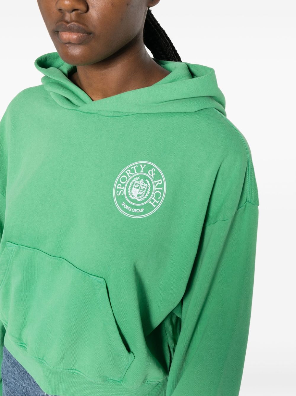 logo-print jersey hoodie - 5
