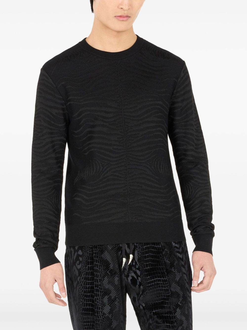 zebra-print sweater - 2