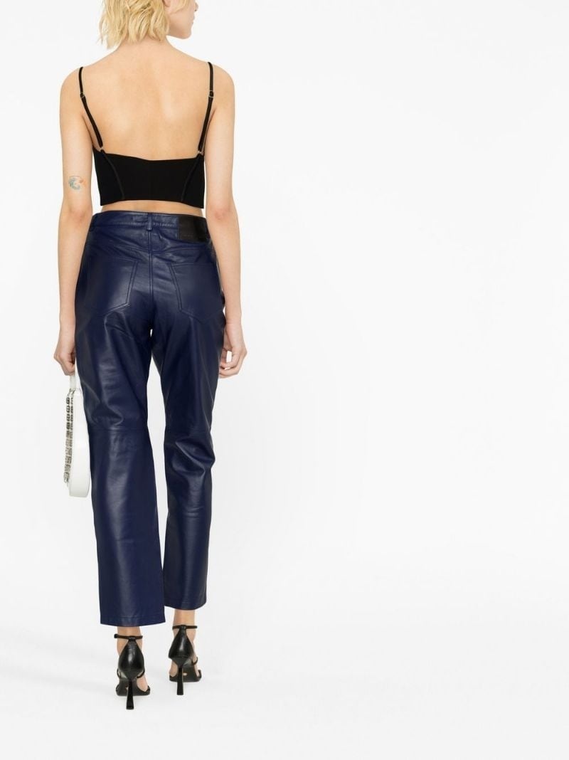 Straight Leg Leather Pant - 4