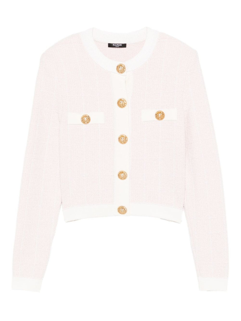 light tweed button cardigan 1