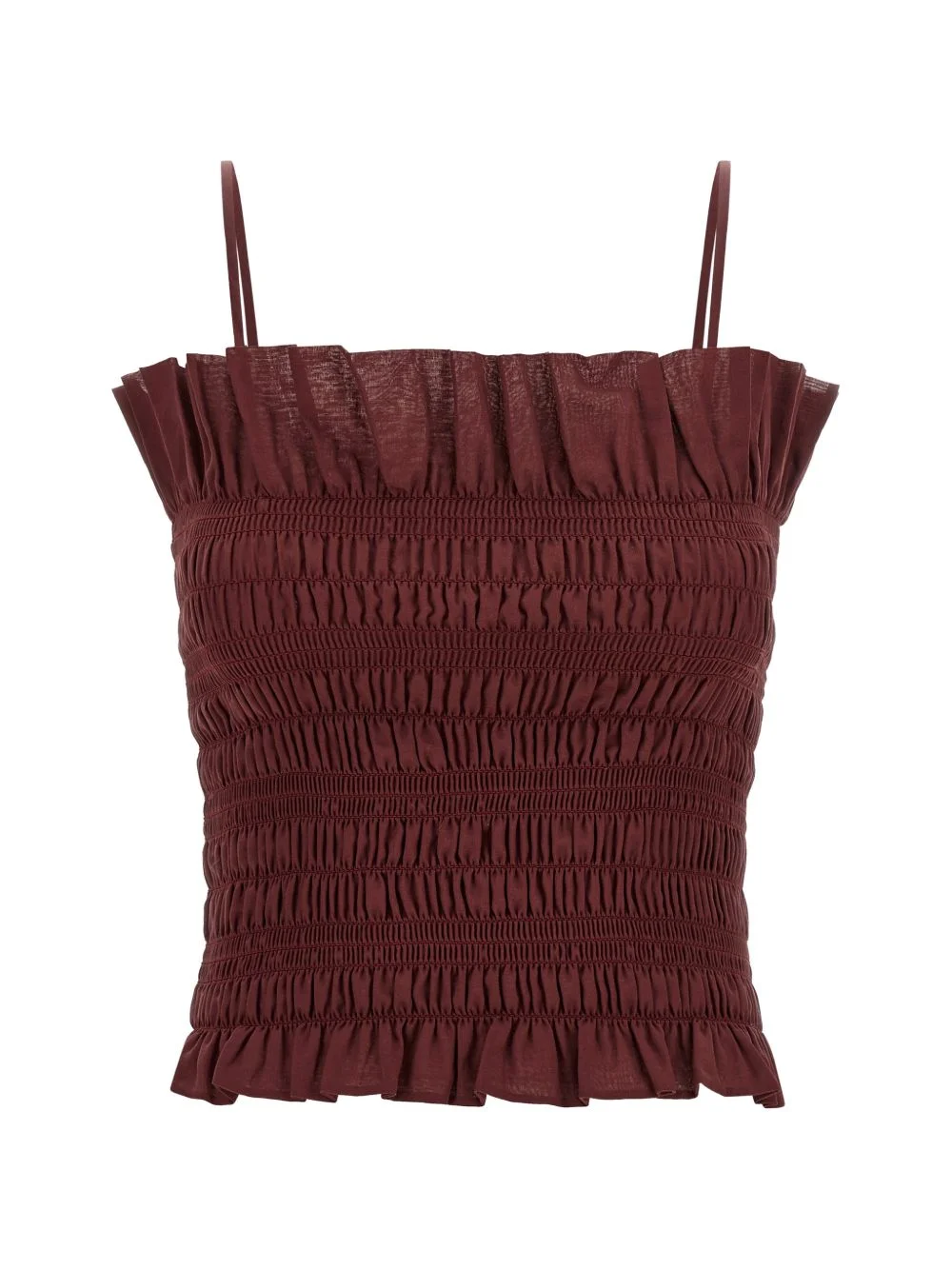 Suri smocked ruffled sleeveless top - 1