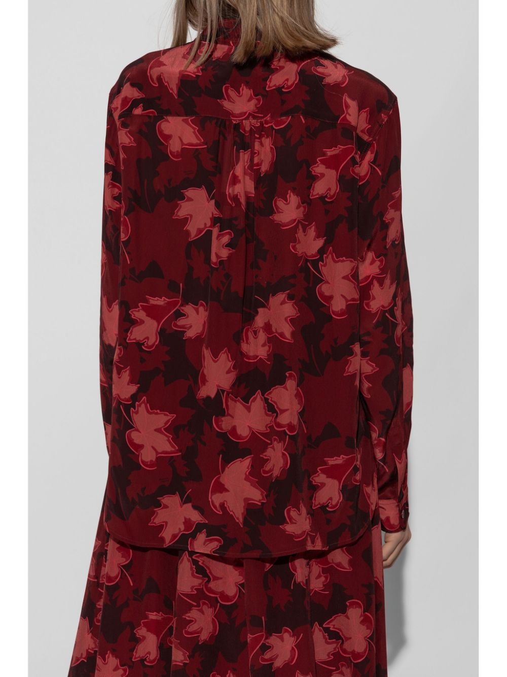 leaf-print shirt - 4