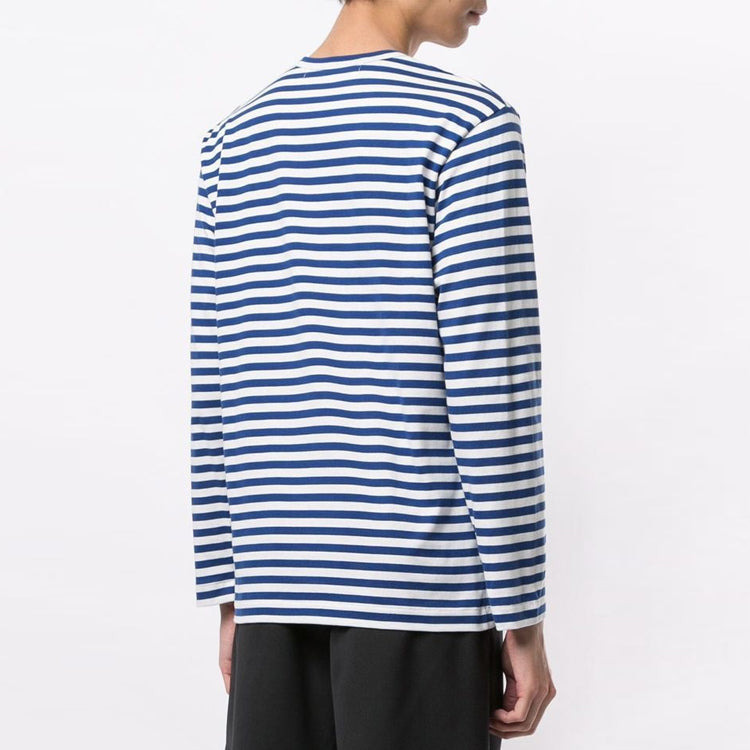 COMME des GARCONS PLAY Striped Big Heart Long-Sleeve T-Shirt 'Blue/White' AZ-T164-051-2 - 3