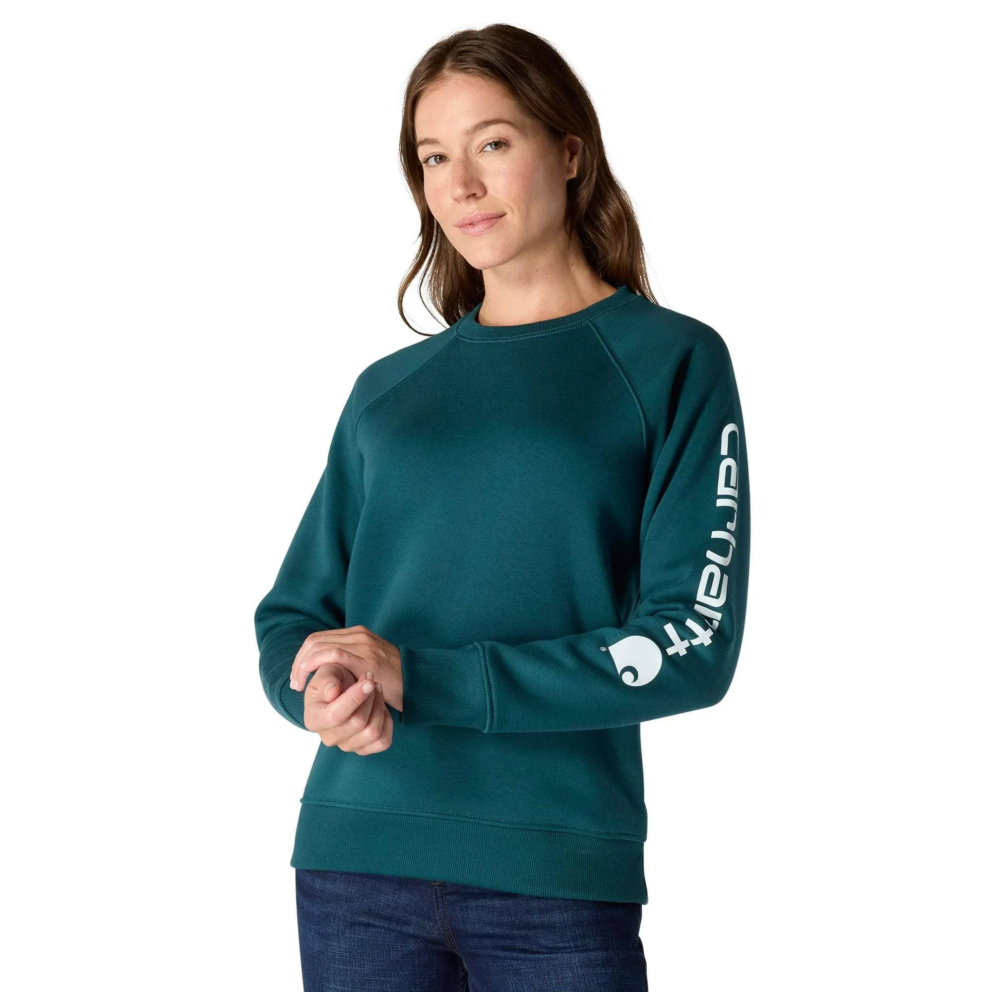Women's Relaxed Fit Midweight Graphic Crewneck Sweatshirt - 1