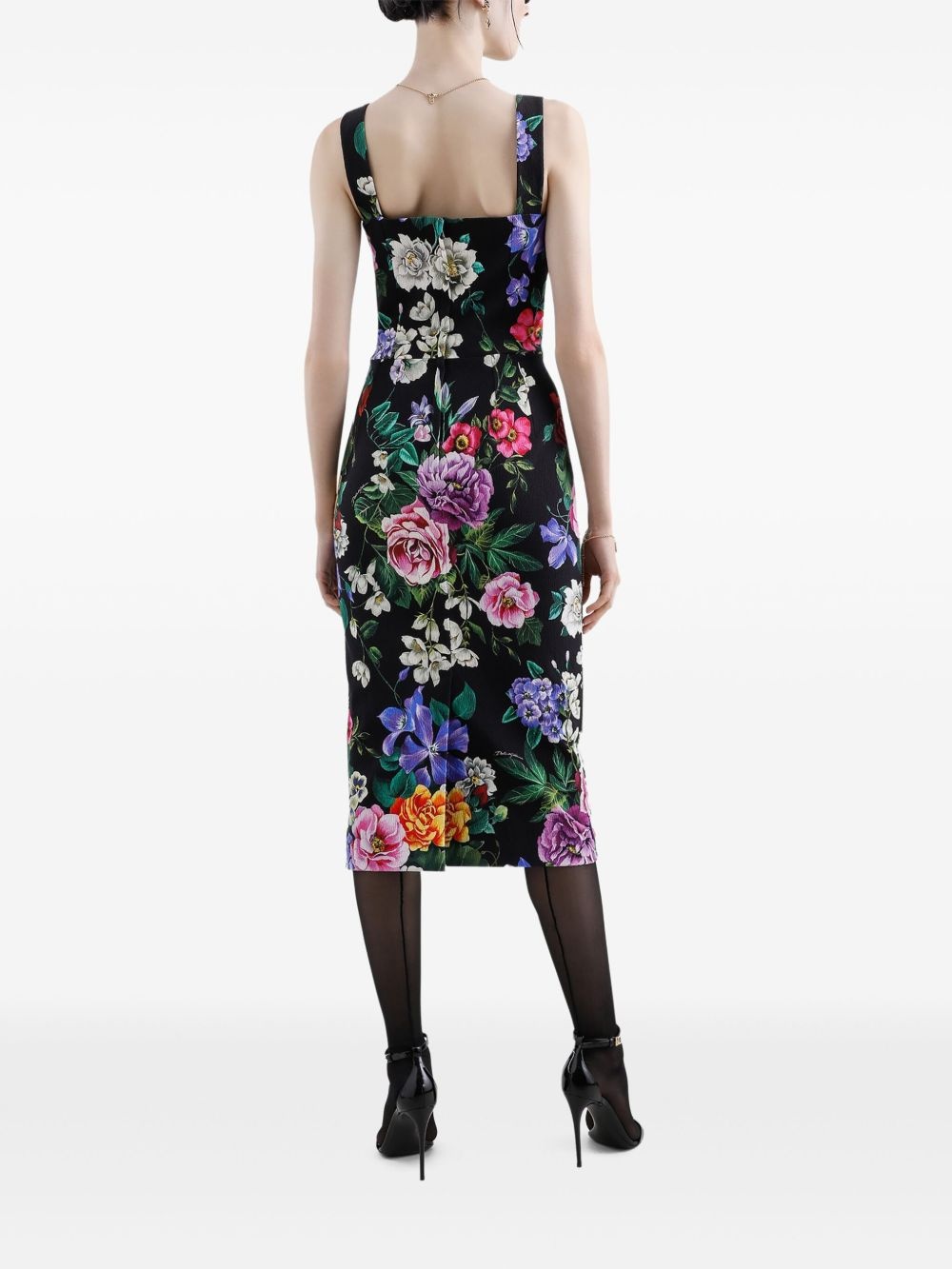 ワンピース DOLCE&GABBANA MIDI DRESS WITH FLORAL PRINT Cotton midi dress with floral print and tie details in Print