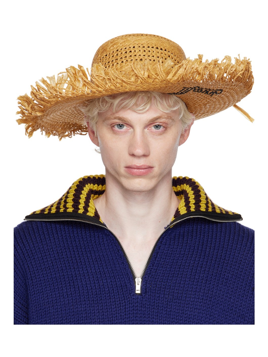 Beige Embroidered Hat - 1