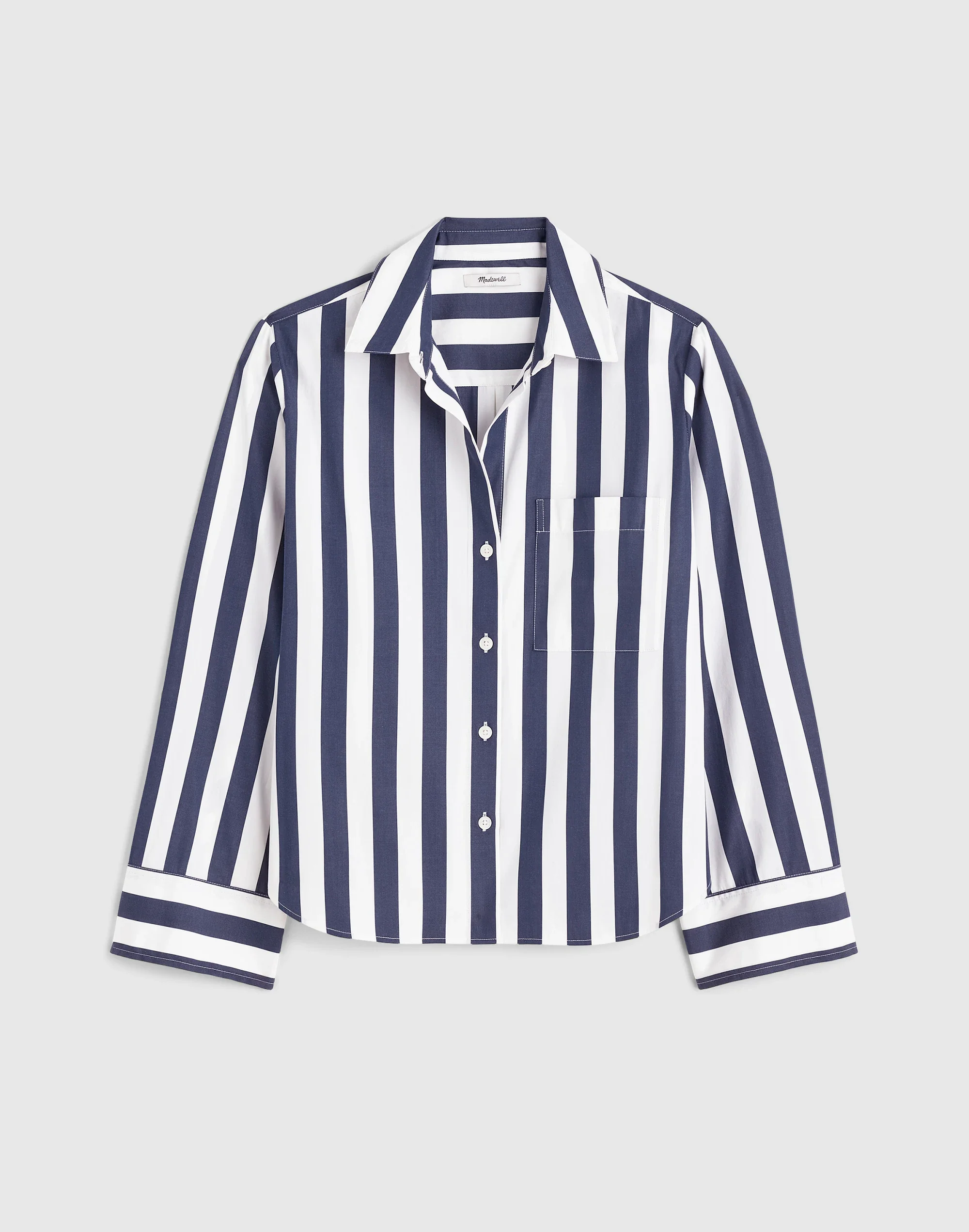 The Signature Y-Neck Shirt in Poplin - 1