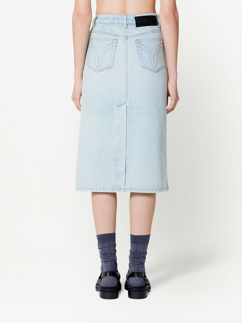 denim pencil midi skirt - 5