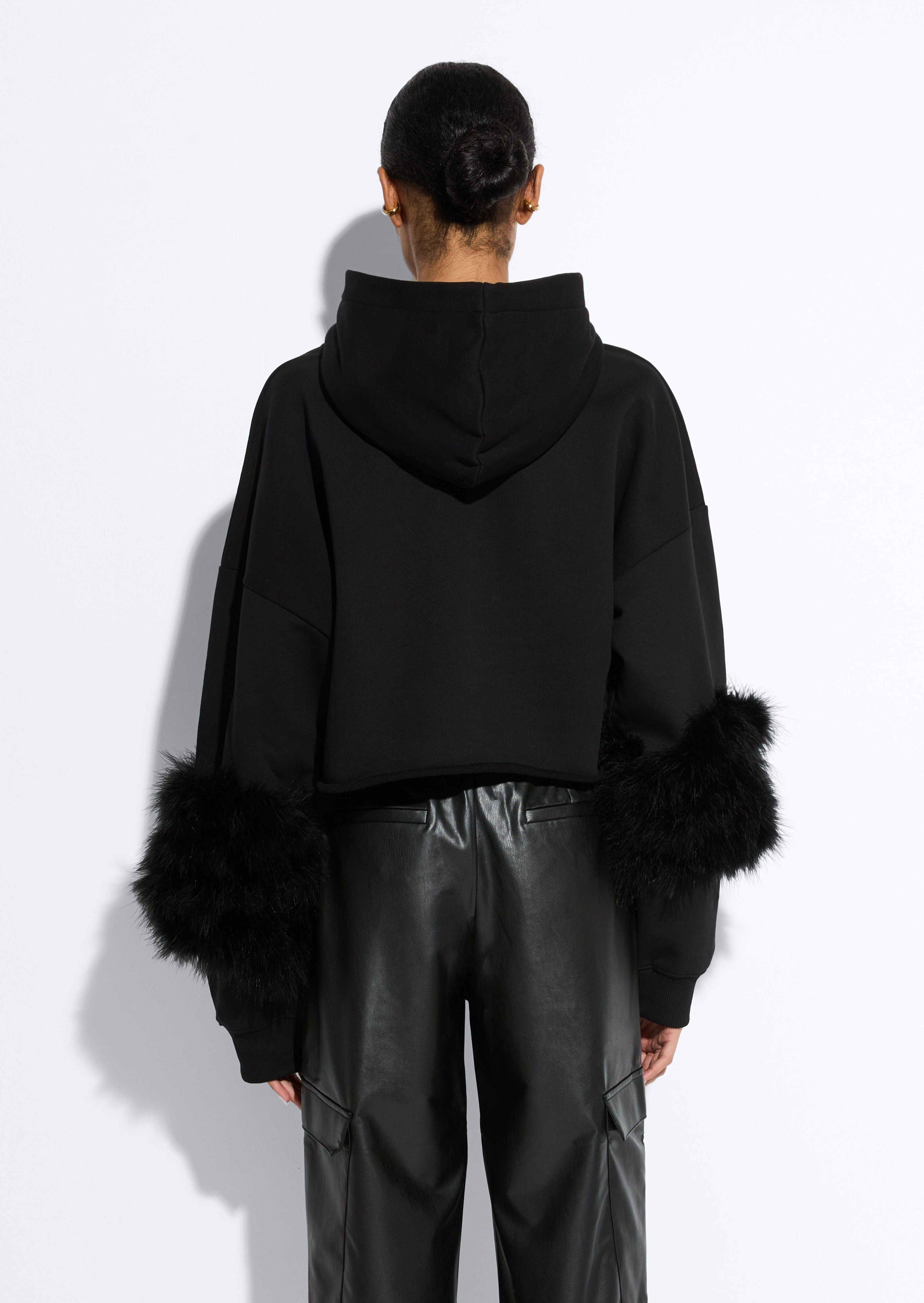 Cotton Sweatshirt With Marabou Feathers - 3