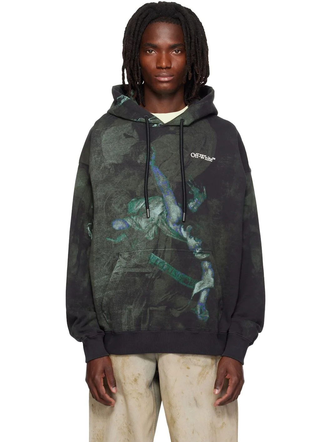 Black Dark Painting Skate Hoodie - 1