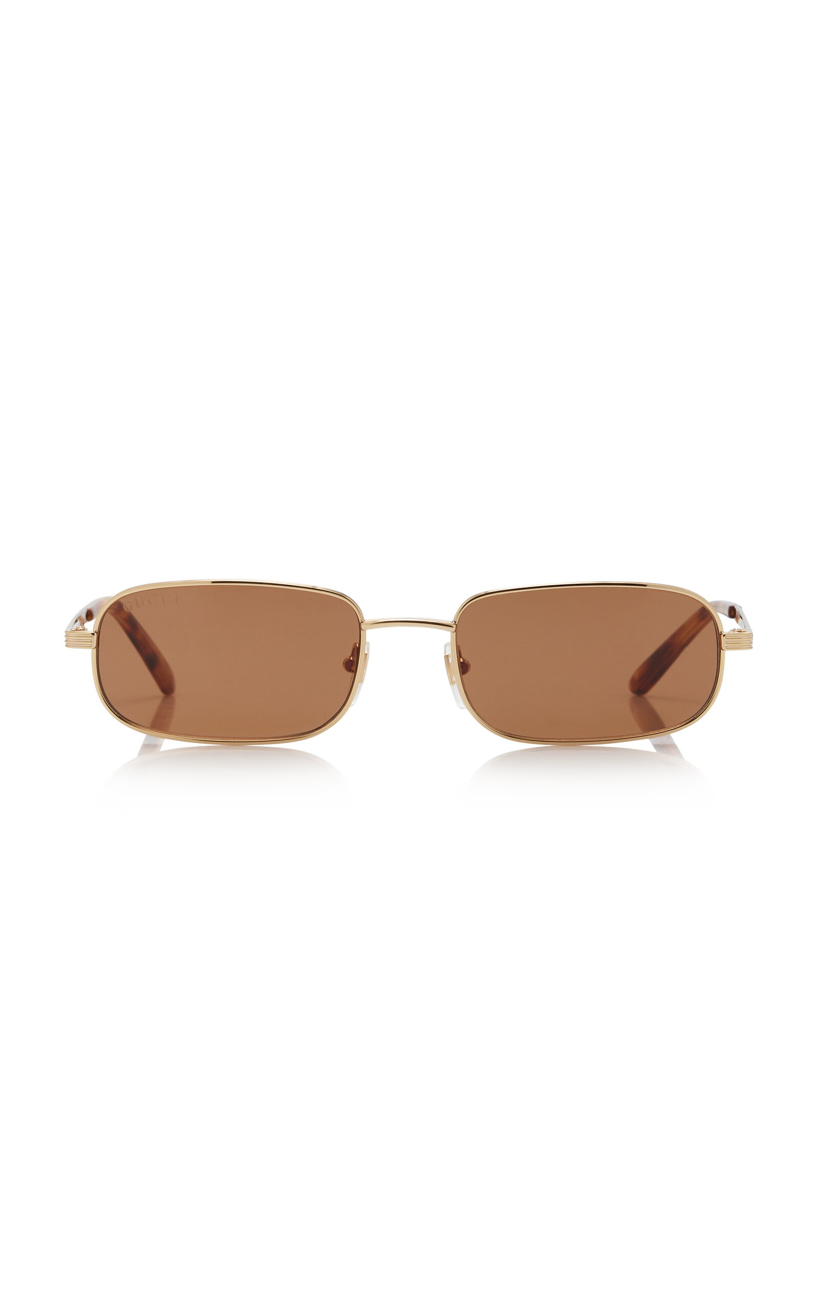 Slim Square-Frame Metal Sunglasses brown - 1