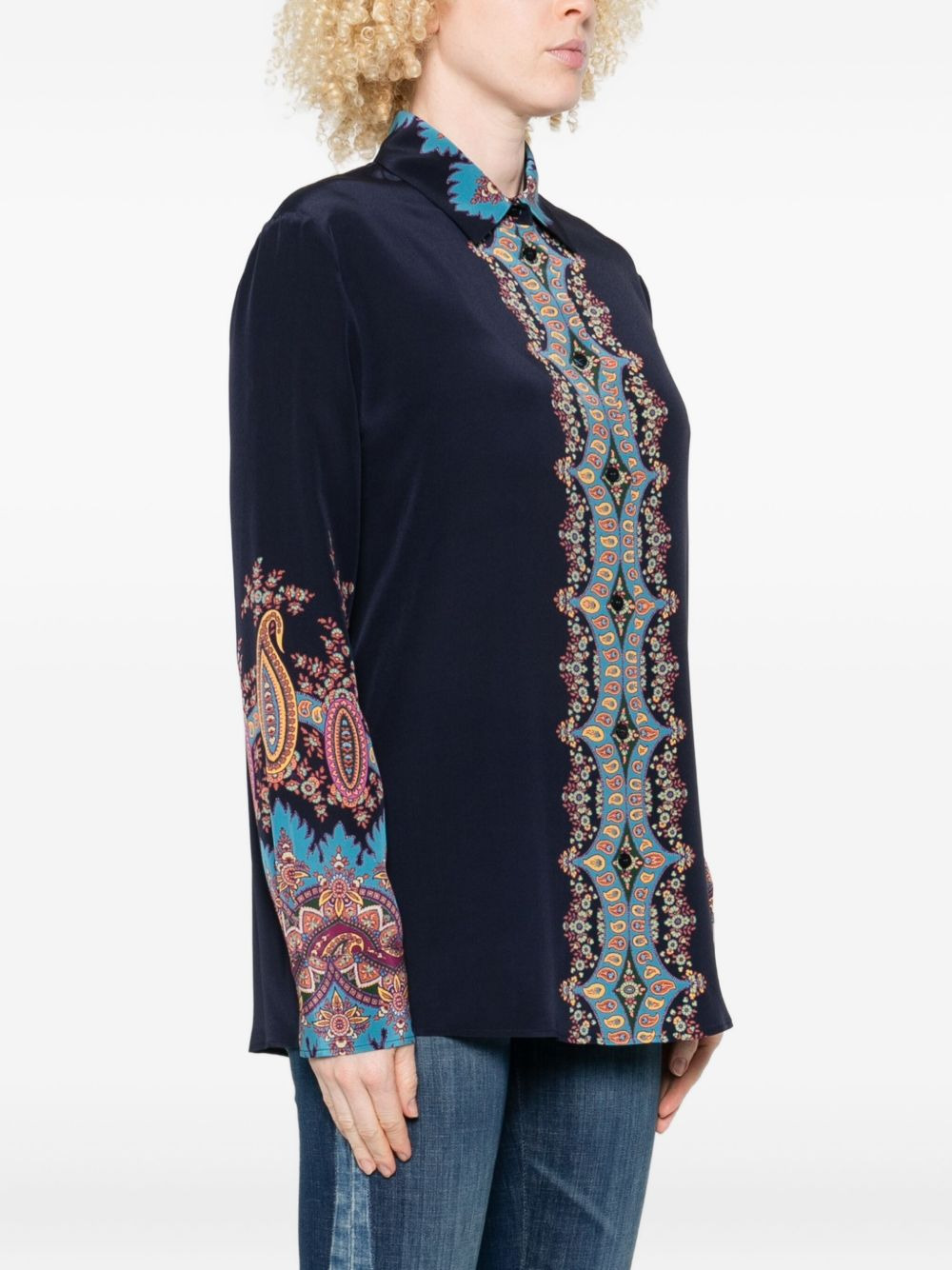 paisley-print silk shirt - 3