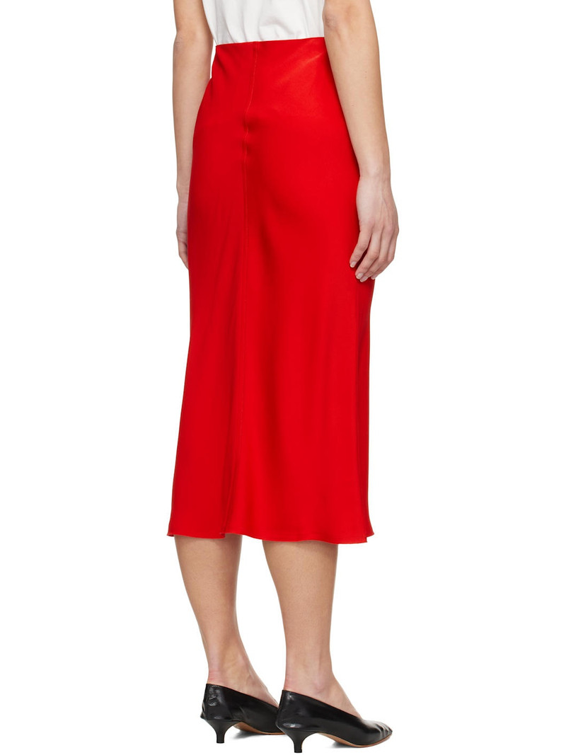 Red Straight Midi Skirt 3