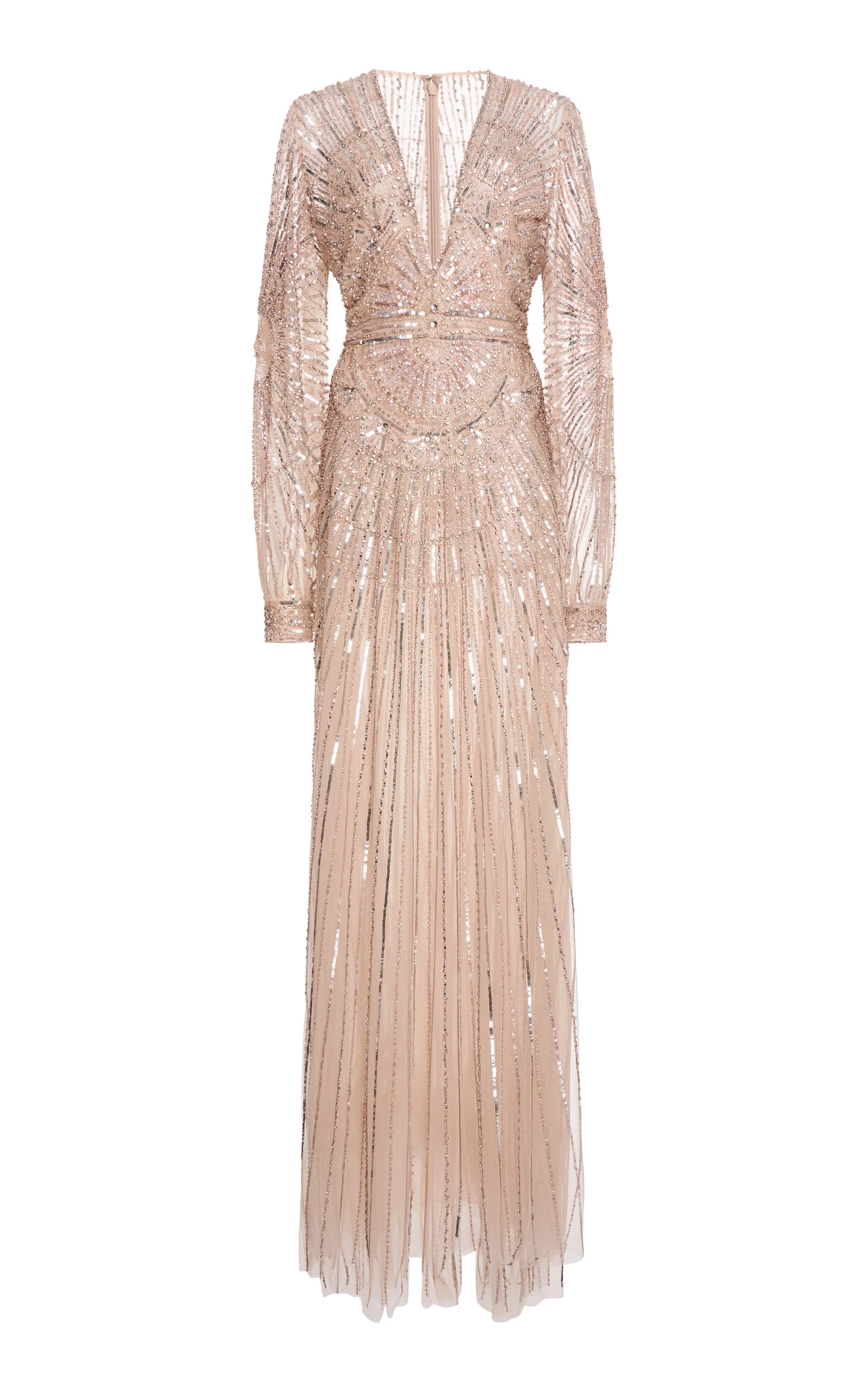 Winter Garden Embroidered Long Dress pink - 1