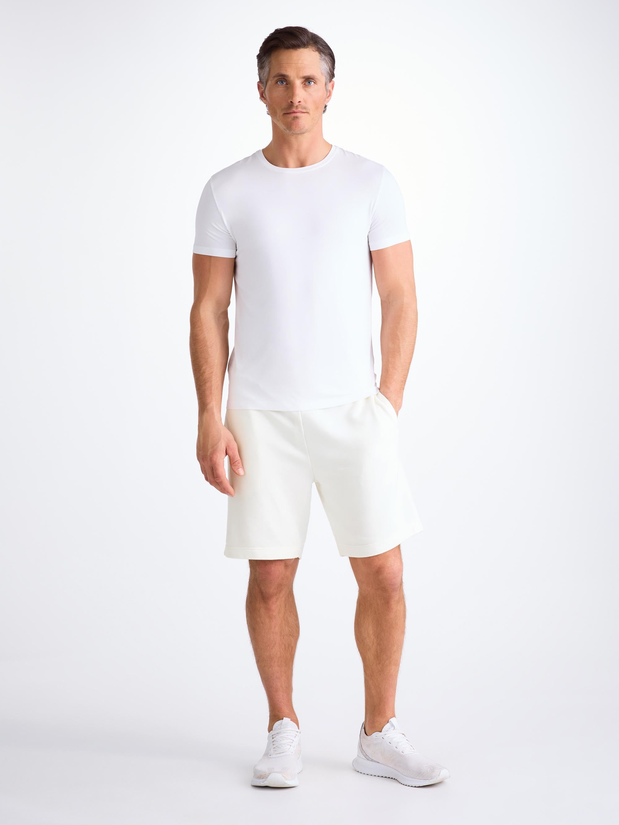 Men's Sweat Shorts Quinn Cotton Modal White - 3