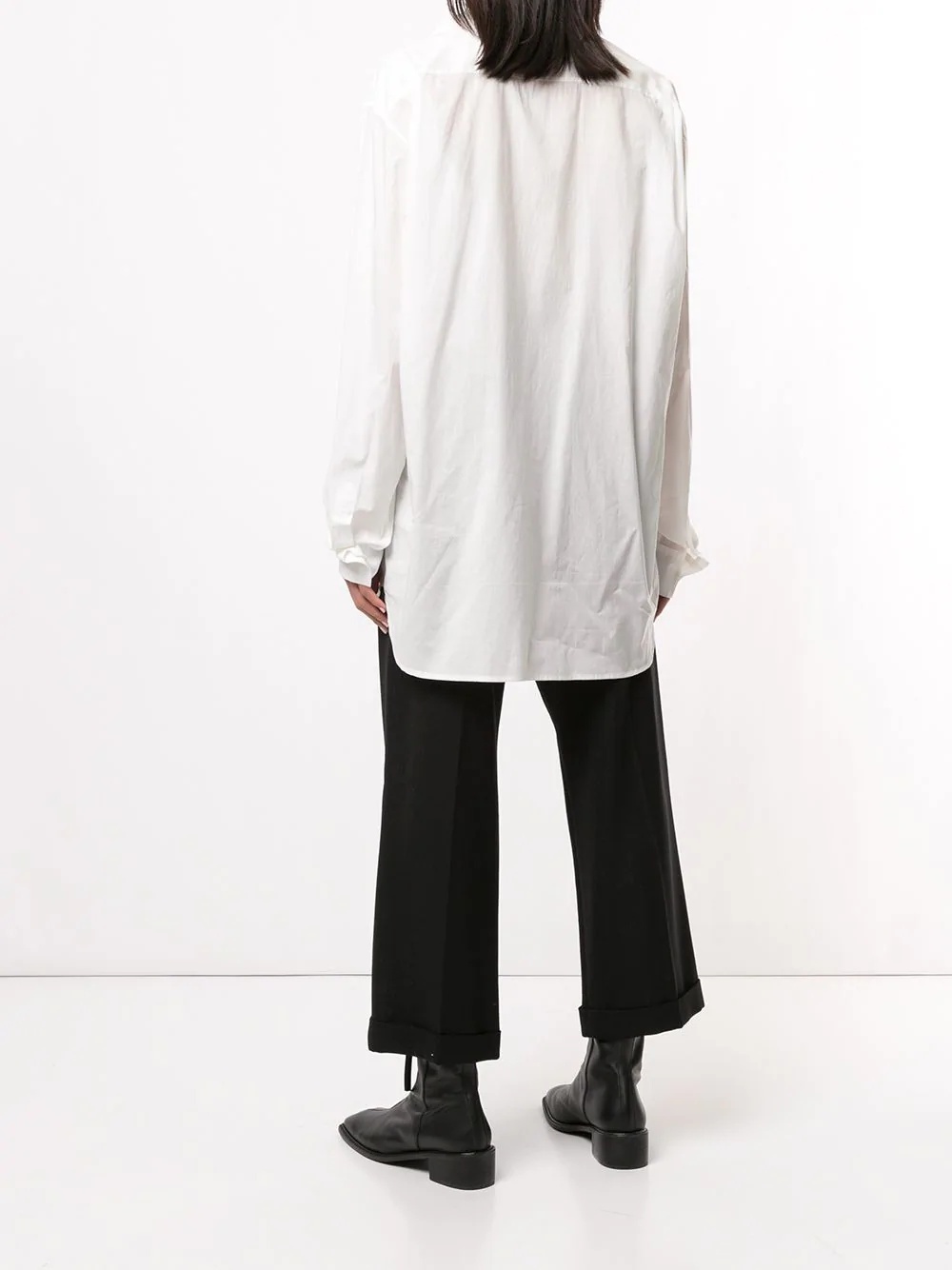 asymmetric collar shirt - 4