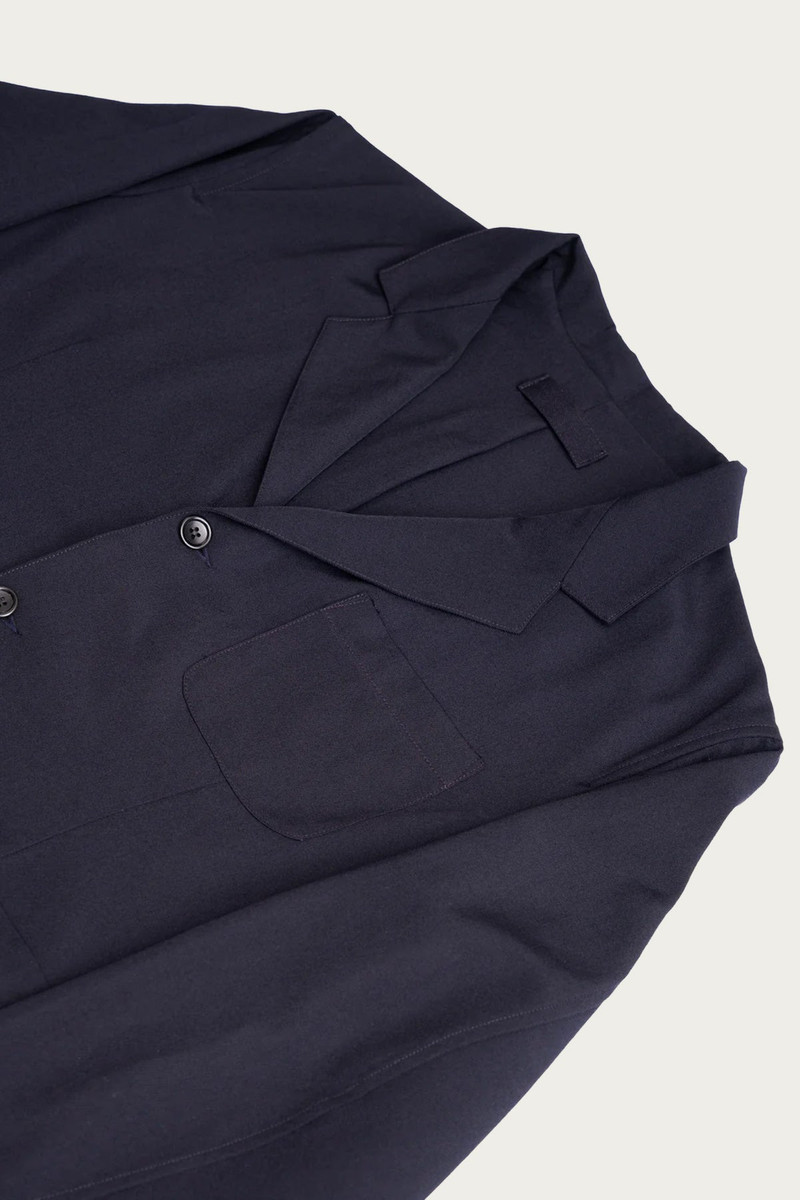 JAMES COWARD Carry On Jacket - Dark Navy Wool Gabardine outlook