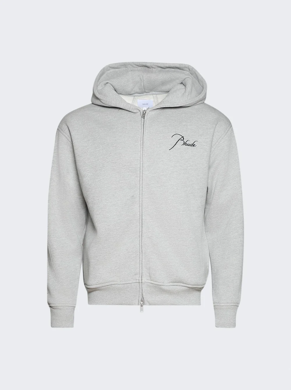 Classique Zip Up Hoodie Heather Grey And Black - 1