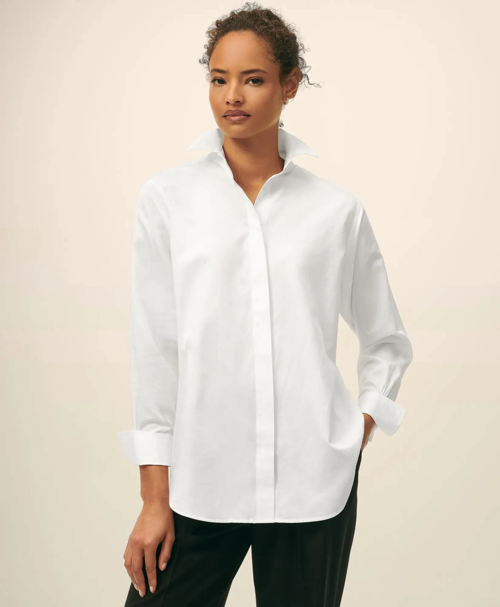 Relaxed Shirt in Supima® Cotton Sateen - 1