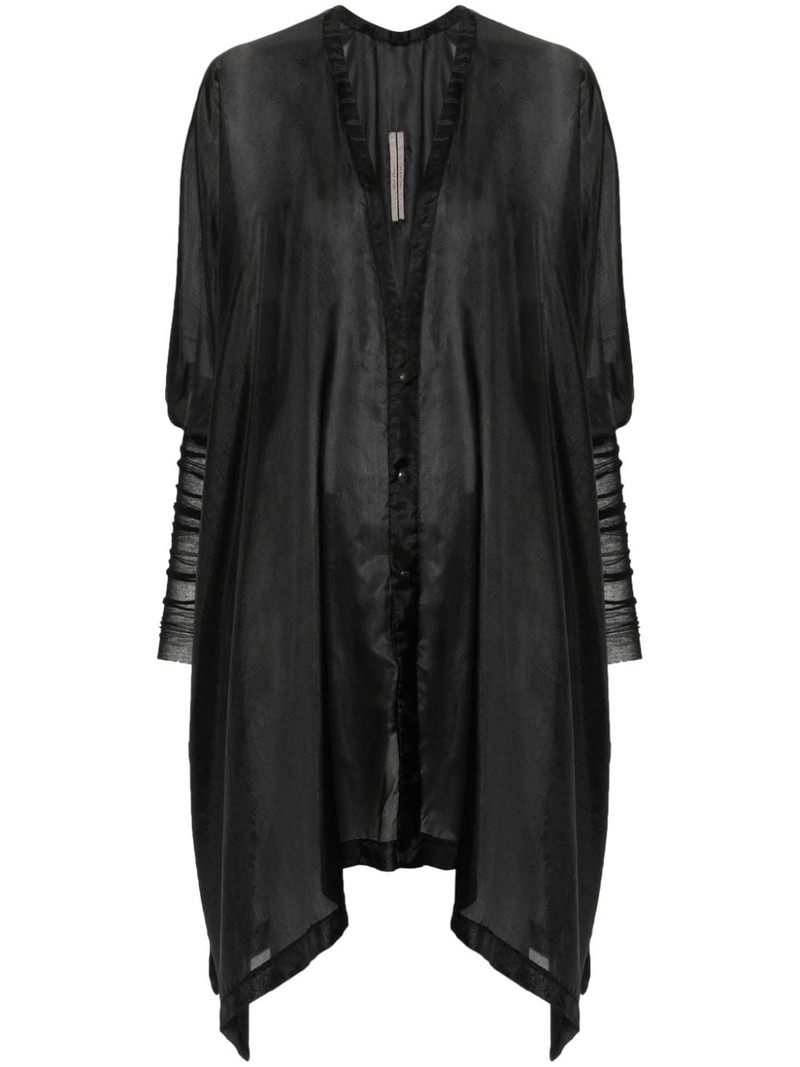 ribbed-sleeves silk shirt 1