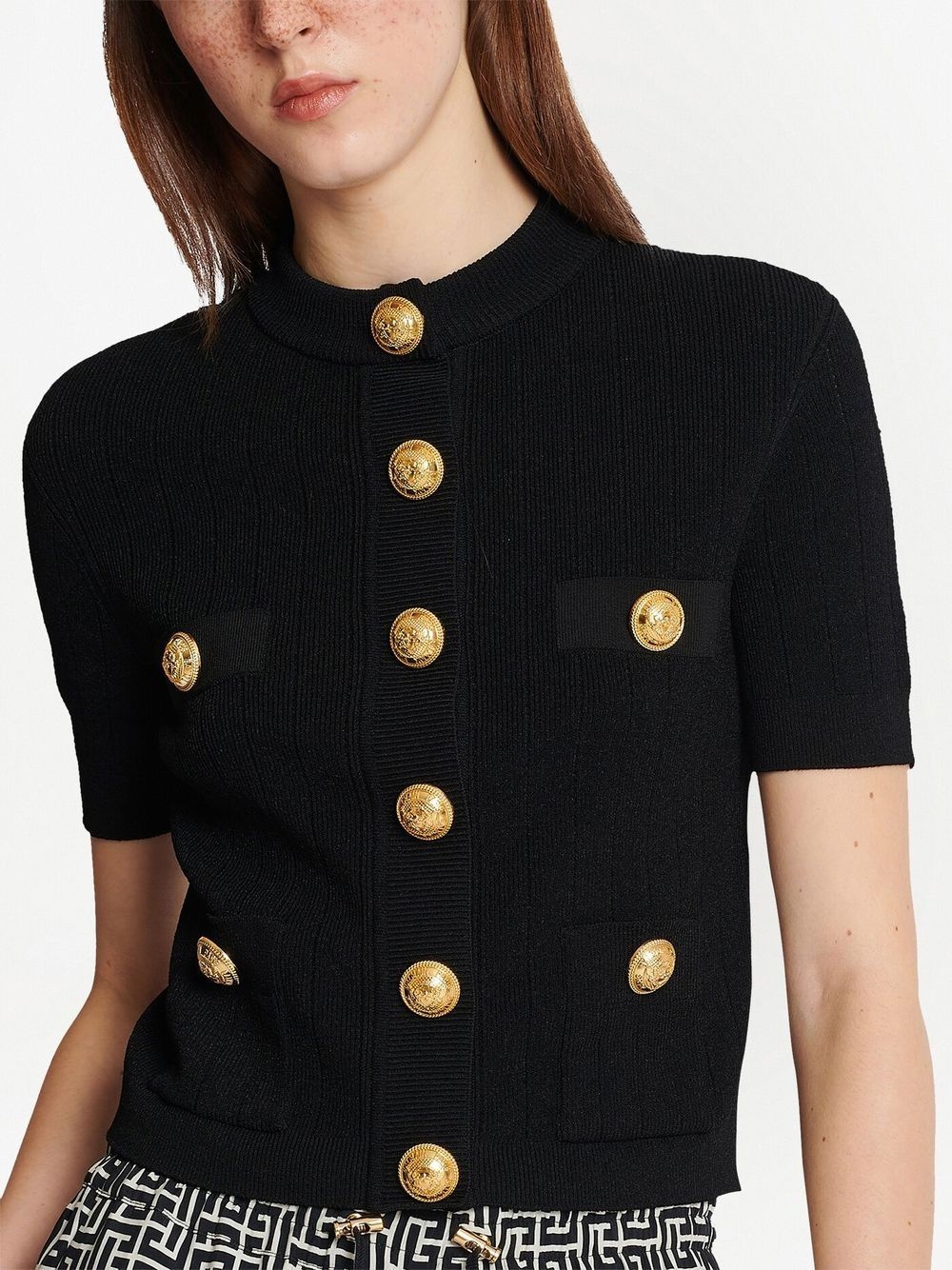 short-sleeve cropped cardigan - 5