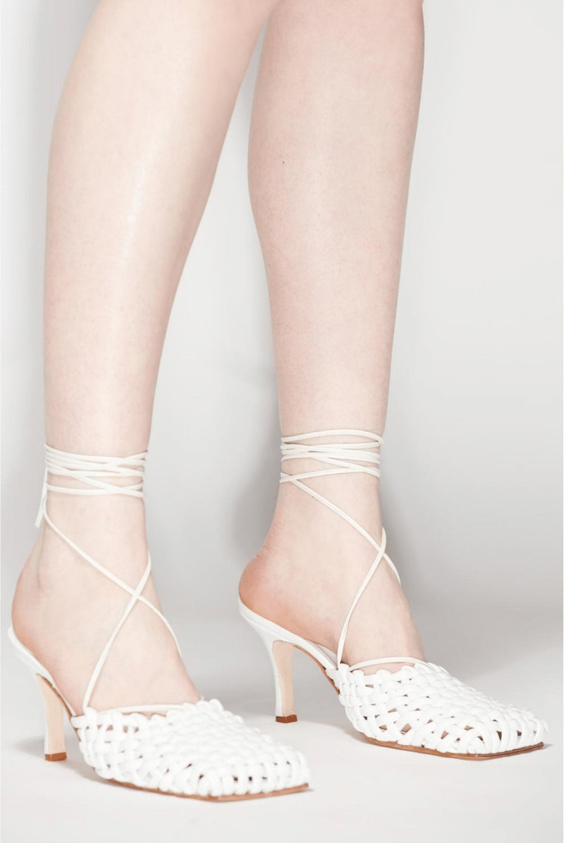 URSULA WEAVE SHOES WHITE 6