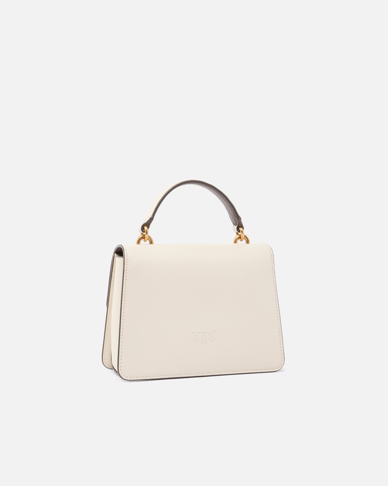 PINKO MINI LOVE BAG TOP HANDLE LIGHT HANDBAG IN FULL-GRAIN LEATHER outlook