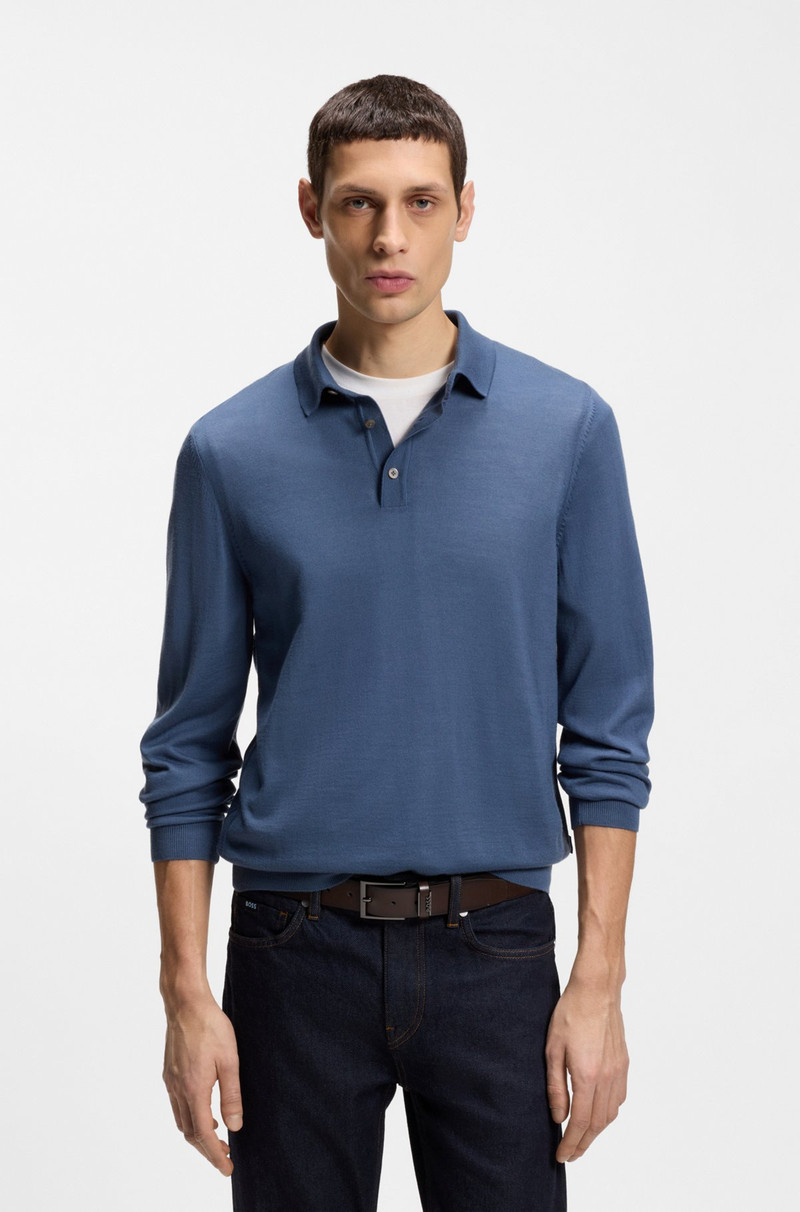 BOSS ITALIAN LEATHER BELT WITH BRUSHED GUNMETAL HARDWARE outlook