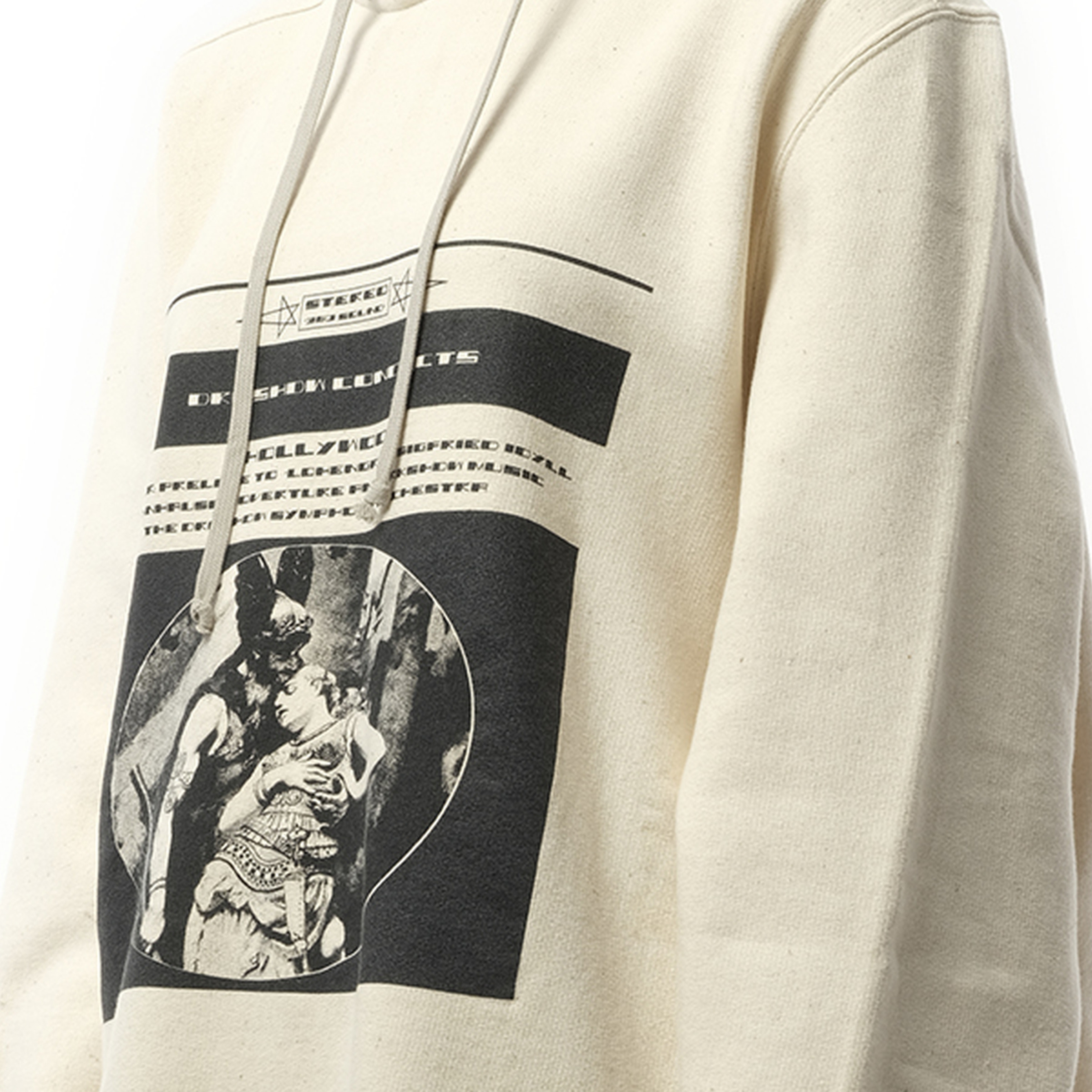 Opera Print Oversize Hoodie in Natural/Black - 3
