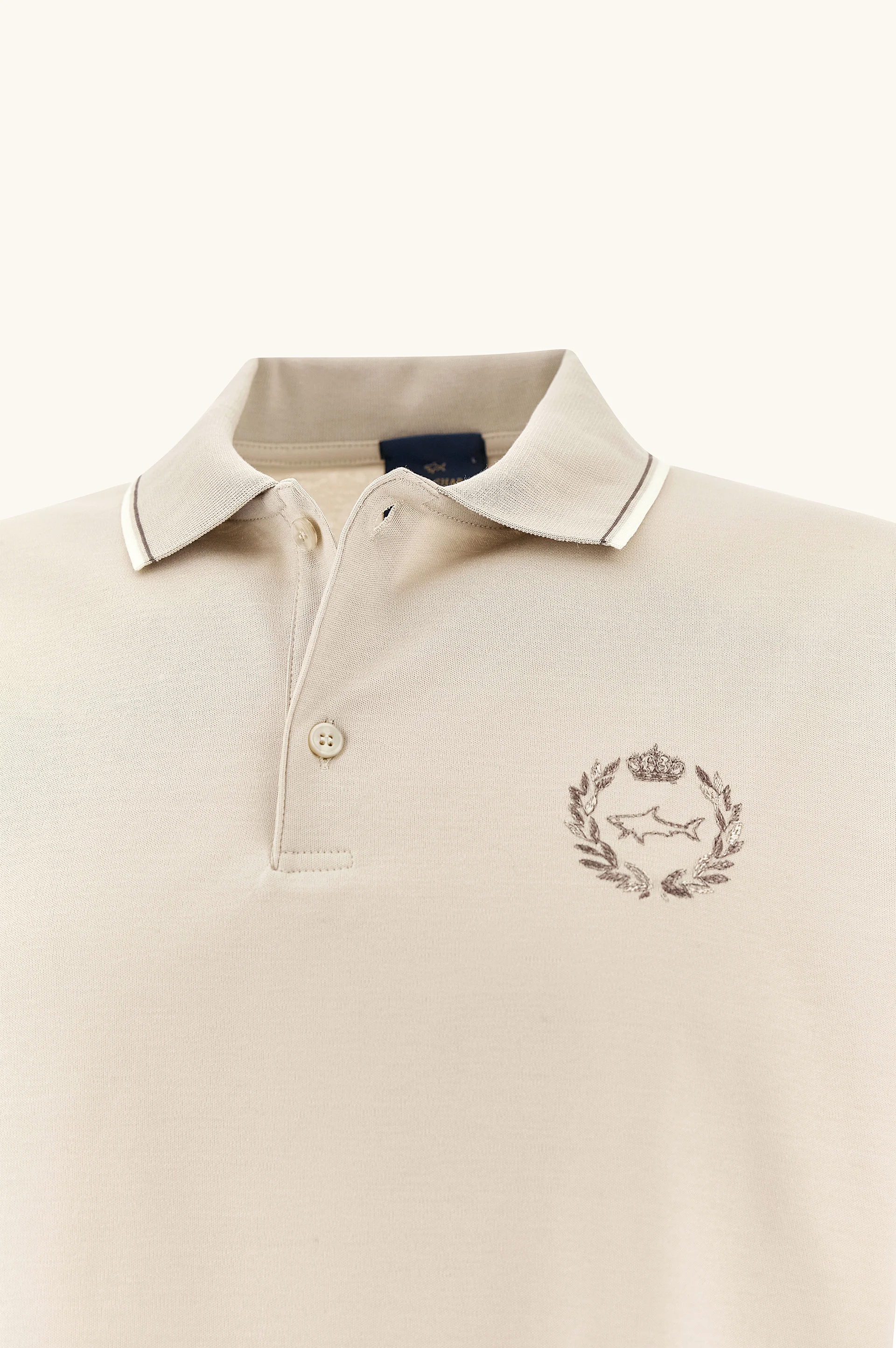 POLO SHIRT IN AQUA TOUCH COTTON WITH HERALDIC EMBROIDERY - 1