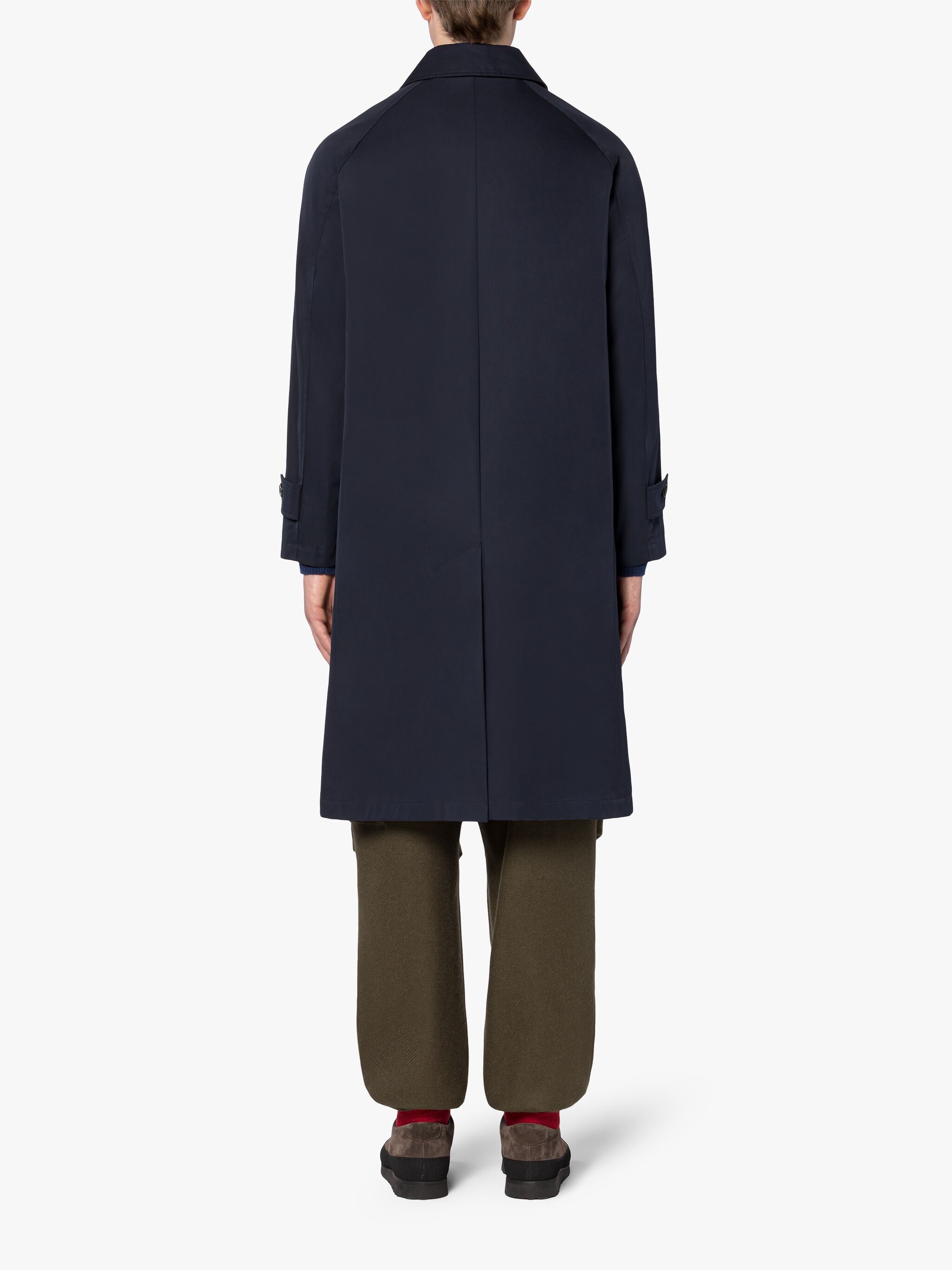 SELWYN NAVY COTTON OVERCOAT - 3